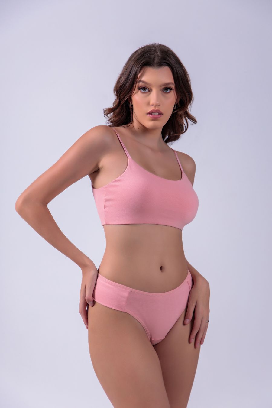 Conjunto de Lingerie em Algodão com Top e Calcinha Duplo