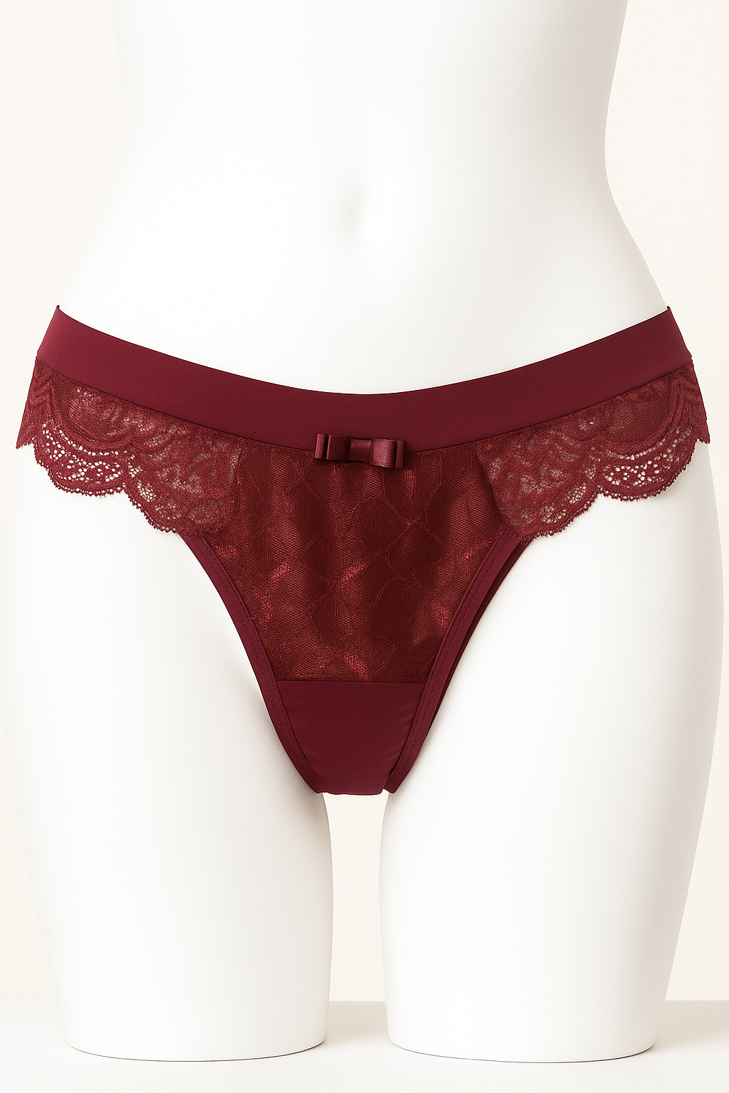 Calcinha em Microfibra com Recorte de Renda